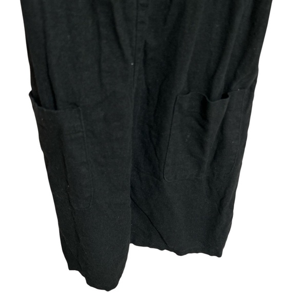 Black linen lightweight overall dress - Picture 3 of 4